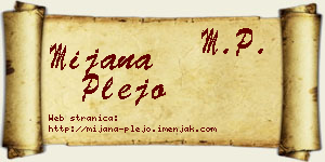 Mijana Plejo vizit kartica